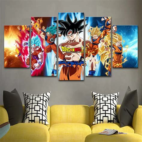 Canvas Paintings Home Decor Frame 5 Pieces Anime Dragon Z Ball Goku