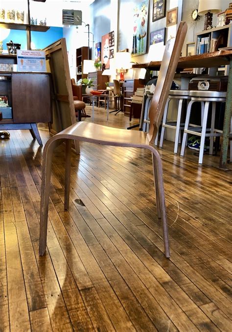The chair has 3 plywood laminations, the one at the top that forms the seat and back, one that goes from the front legs to the back legs, and one that goes do you think the chair will want to delaminate completely? Vintage Bent Plywood Dining Chair by Thaden Jordan 1950's ...