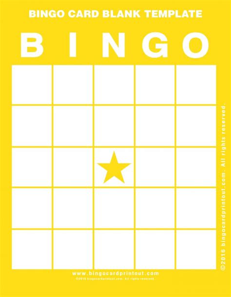 Bingo Card Blank Template Bingocardprintout Printable Bingo Cards