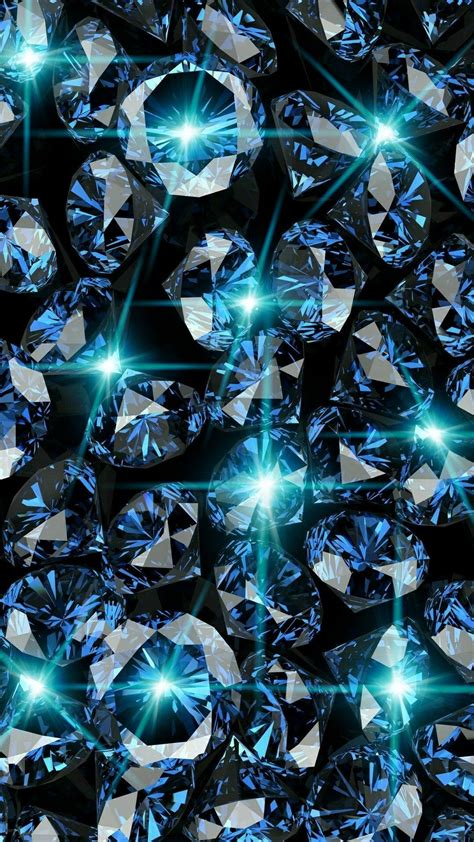 Blue Diamonds With Bling Wallpaper Diamond Wallpaper Glittery