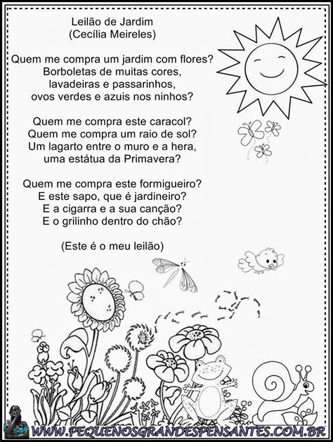 Jardim Da Tia Di♥ Poemas Infantis Poesia Para Educação Infantil