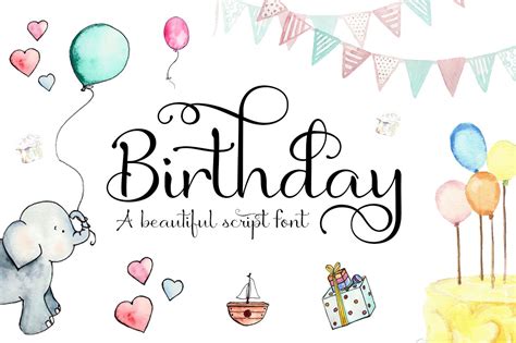 Birthday calligraphy font, happy birthday calligraphy, happy birthday, love, holidays png. Birthday Font ~ Script Fonts ~ Creative Market