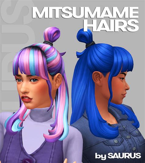 Mitsumame Hairs Saurus Sims 4 Sims Hair Sims