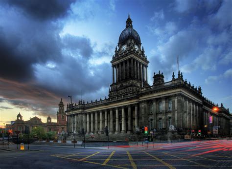 architecture, Building, Old building, Leeds, England, UK, City hall, Tower, Clock tower, Town ...