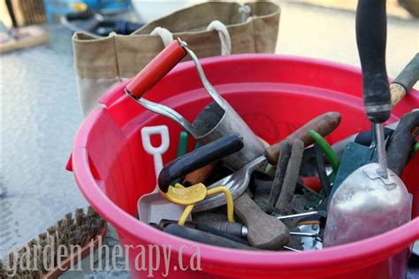 Garden Tool Care And Diy Storage Bin Garden Therapy