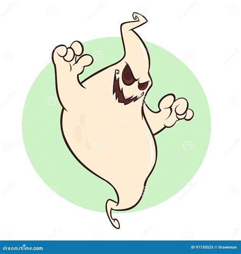 Cool Ghost Phantom Cartoon Halloween Vector Illustration Of Flying