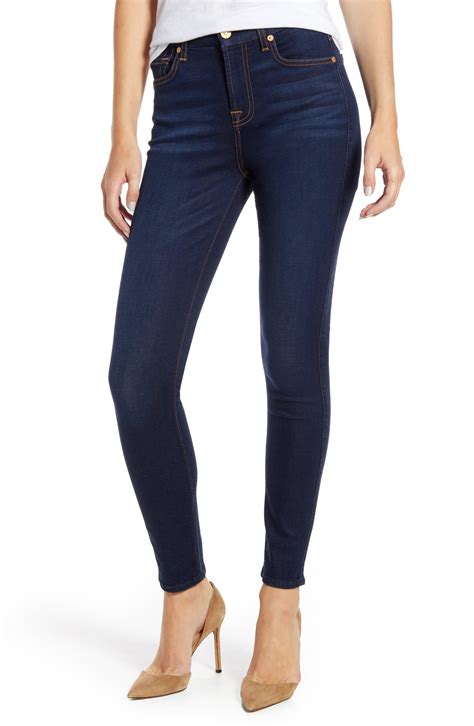 7 For All Mankind Denim 7 For All Mankind Slim Illusion High Waist Ankle Skinny Jeans In Blue Lyst