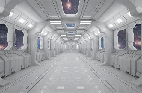 D Model Sci Fi Interior Scene Space Ship Vr Ar Low Poly Max Obj