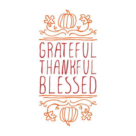 Grateful Thankful Blessed Typographic Element Stock Vector