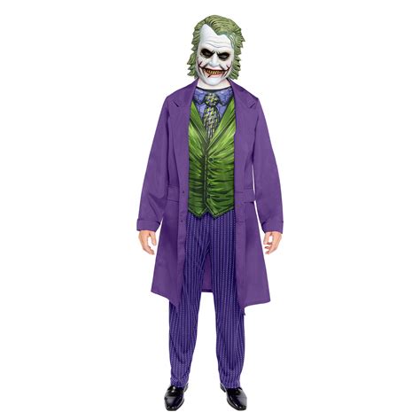 Adults Movie Joker Fancy Dress Costume Halloween Mens Dark Knight Batman Ebay