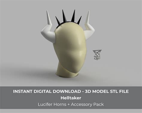 Helltaker Lucifer Cosplay Horns And Accessories D Model D Printable