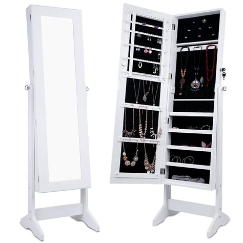 Langria Free Standing Jewelry Cabinet Lockable Full Length