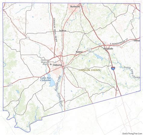 Map Of Johnson County Texas