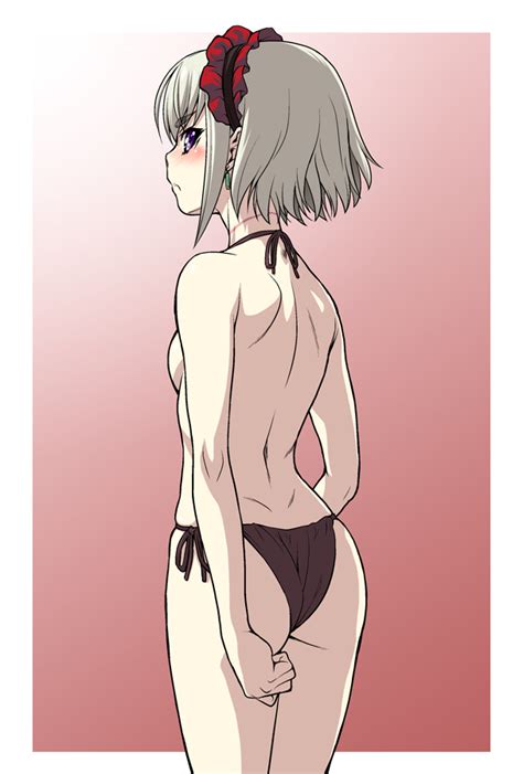 Kouda Tomohiro Chaika Bogdan Hitsugi No Chaika Silver Hair 10s 1girl Ass Bikini Black