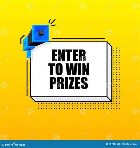 Enter To Win Prizes Banner Template Marketing Flyer With Megaphone