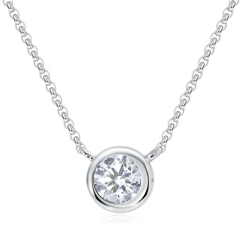 Bezel Set Solitaire Diamond Necklace Small Sh Jewellery