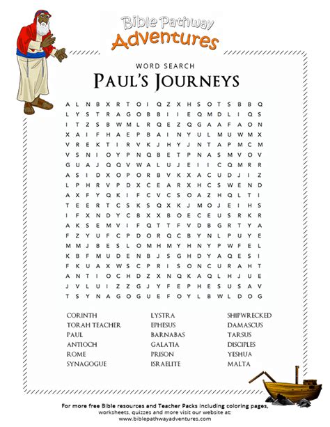Bible Word Search Pauls Journeys Free Download