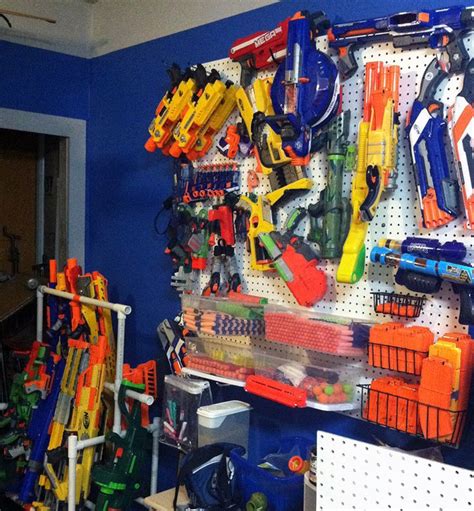 It will securely store your guns, but will also allow you to showcase. Nerf Gun storage. | Nerf | Pinterest | Style, Nerf and Kind of