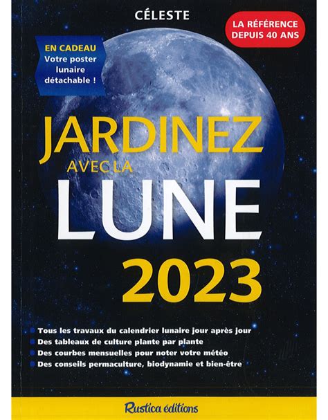 Livre Jardinez Avec La Lune 2023 Rustica éditions