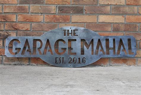 Custom Metal Sign Last Name Personalized Custom Garage