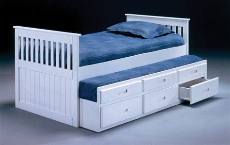 White Captains Bed With Trundle By Bernards Kids Beds