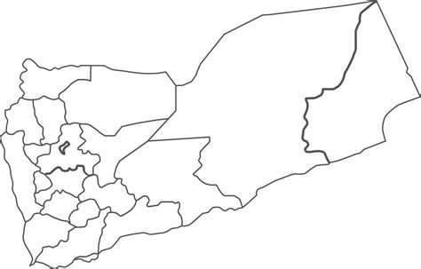 Kaart Van Jemen Met Gedetailleerd Land Kaart Lijn Kaart Png