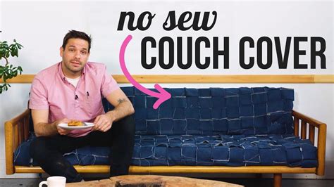 No sew drop cloth slip covers. DIY No Sew Couch Cover - HGTV Handmade - YouTube