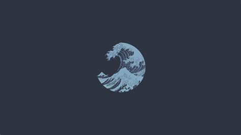 The Great Wave Minimalist 4k Wallpaper