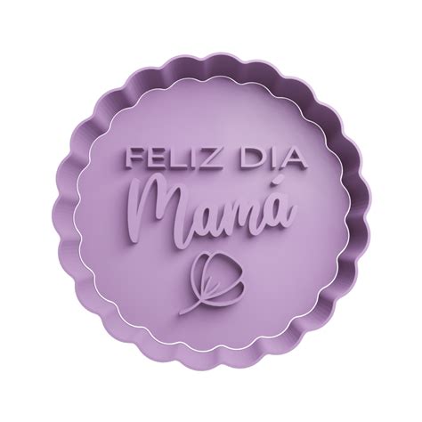 Feliz Día Mamá Con Flor Cortador De Galletas Stl 2 Cortador De Galletas Stl