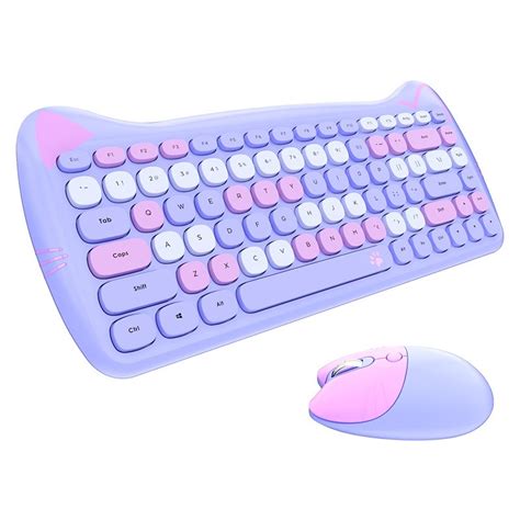 Mofii 24ghz 84 Keys Wireless Keyboard And Mouse Set Purple