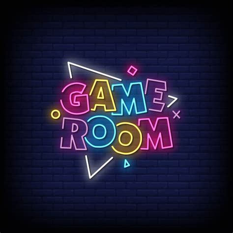 Premium Vector Game Room Neon Signs Style Text Vector