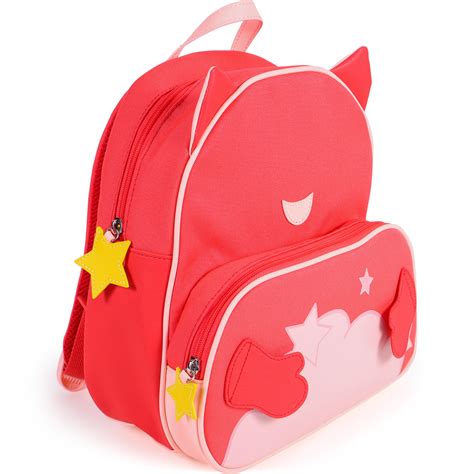 Elie And Hiro Girls Kitty Customizable Backpack In Red — Bambinifashioncom