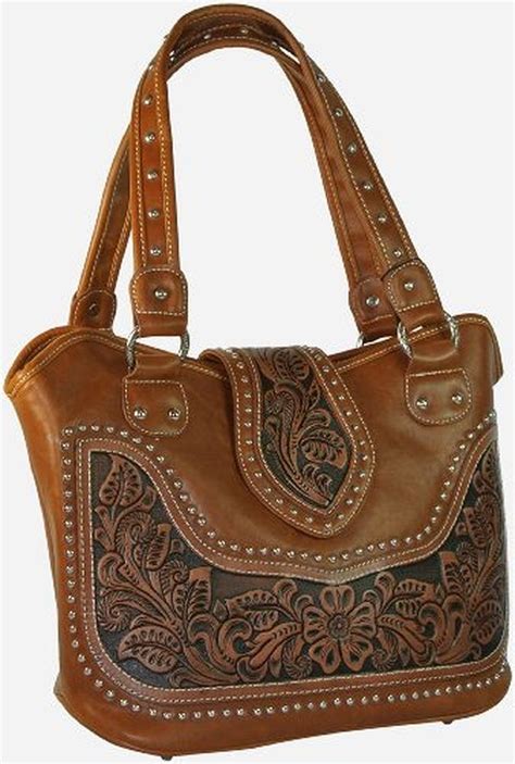 Montana West Concealed Carry Purse Tooled Leather Handbag Western Style