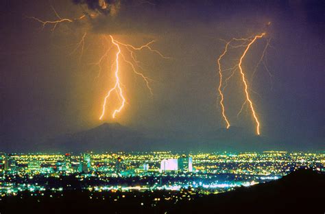South Mountain Lightning Strike Phoenix Az Photograph By James Bo