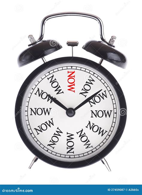 Alarm Clock With The Word Now Stock Image Image Of Urgency Hourhand