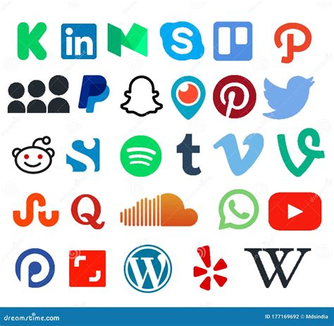 Popular Social Media And Network Logos Editorial Photography