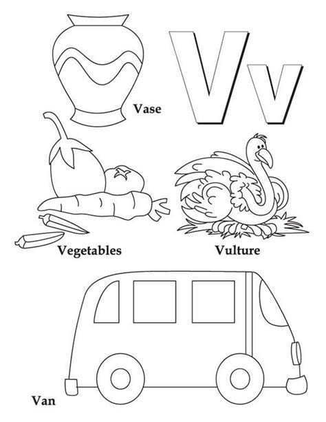 Learning Letter V Coloring Page For Kids : Bulk Color in 2020 (With images) | Coloring pages for