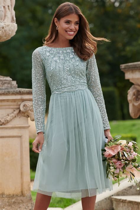 Buy Lipsy Natalie Embellished Sleeved Bridesmaid Midi Dress From The