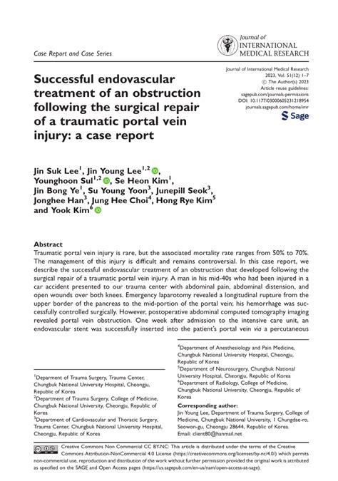 Pdf Successful Endovascular Treatment Of An Obstruction Following The