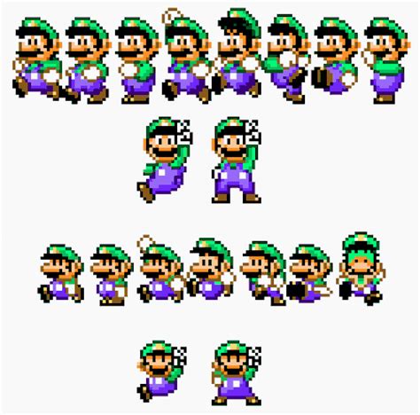The Difference Between Luigis Sprites In Super Mario World Where He
