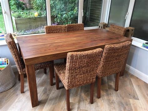 Mands Indian Rosewood Sheesham Dining Table And 6 Chairs Dining Table