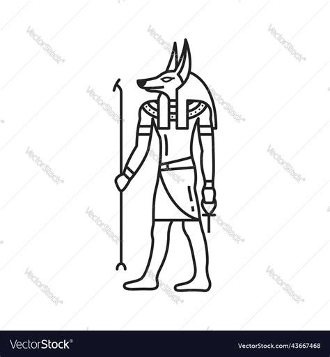 Anubis Egypt God Ancient Egyptian Mythology Icon Vector Image