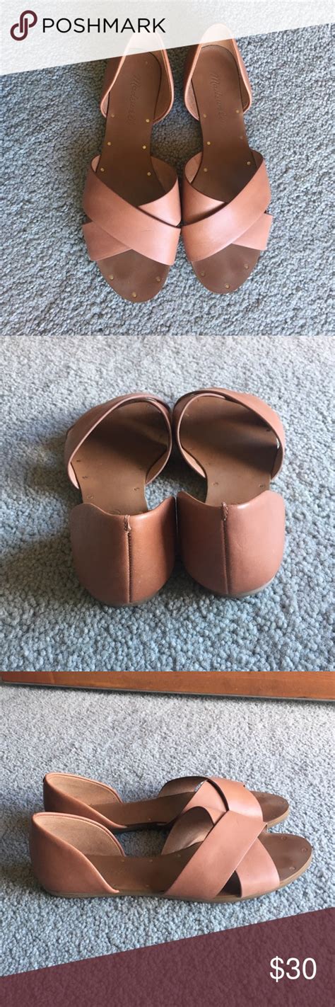 Madewell Criss Cross Leather Sandals Light Brown Light Brown Sandals