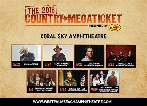 2019 Country Megaticket Tickets Includes All Performances Tickets