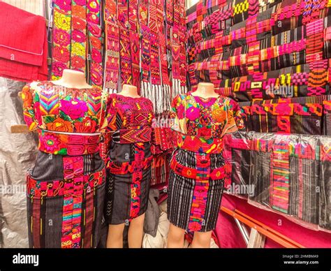 Traditional Mayan Textiles At The Sunday Market In Chichicastenango