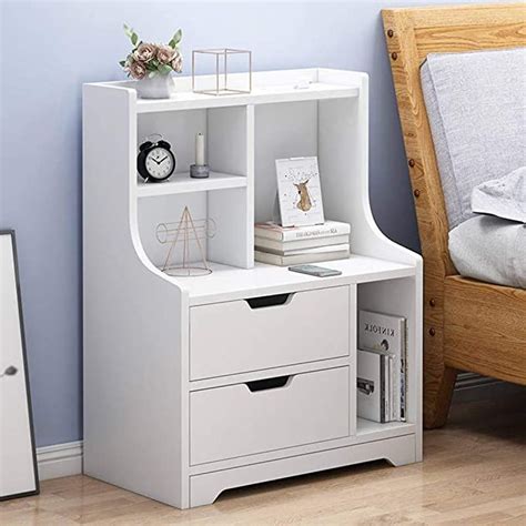 Get great deals on bedroom metal vintage/retro tables. Hybei Nordic Nightstand White Modern Bedside Table with 2 Drawers & Storage Compartment Cubes ...