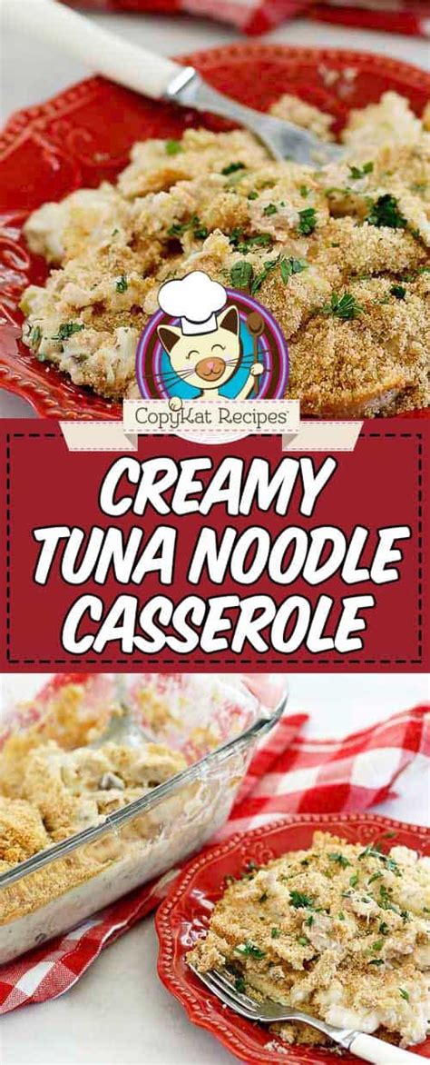 How to make tuna casserole preheat oven to 350 degrees f. Creamy Tuna Noodle Casserole by CopyKat.com | Recipe | Tuna noodle casserole, Easy casserole ...