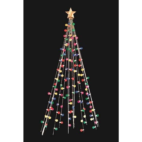 7 Ft Cone Tree With 105 Multi Color Lights Outdoor Christmas Lights
