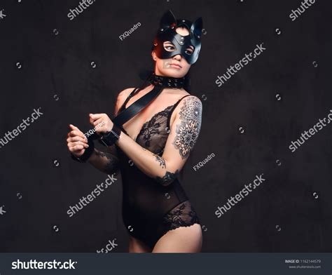 Sexy Woman Wearing Black Lingerie Bdsm Stock Photo Shutterstock