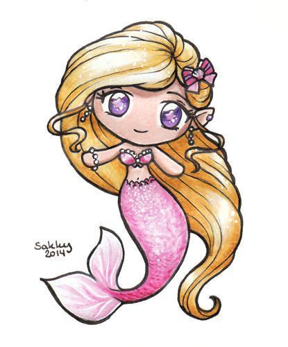 The Lovely Mermaid By Sarahsplushnstuff Kawaii Girl Drawings Cute